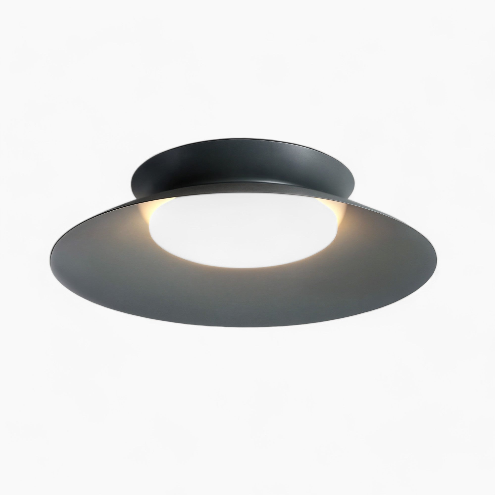 Lampe de plafond en métal élégant en forme de cône | LED intégrée, galvanisée et design contemporain
