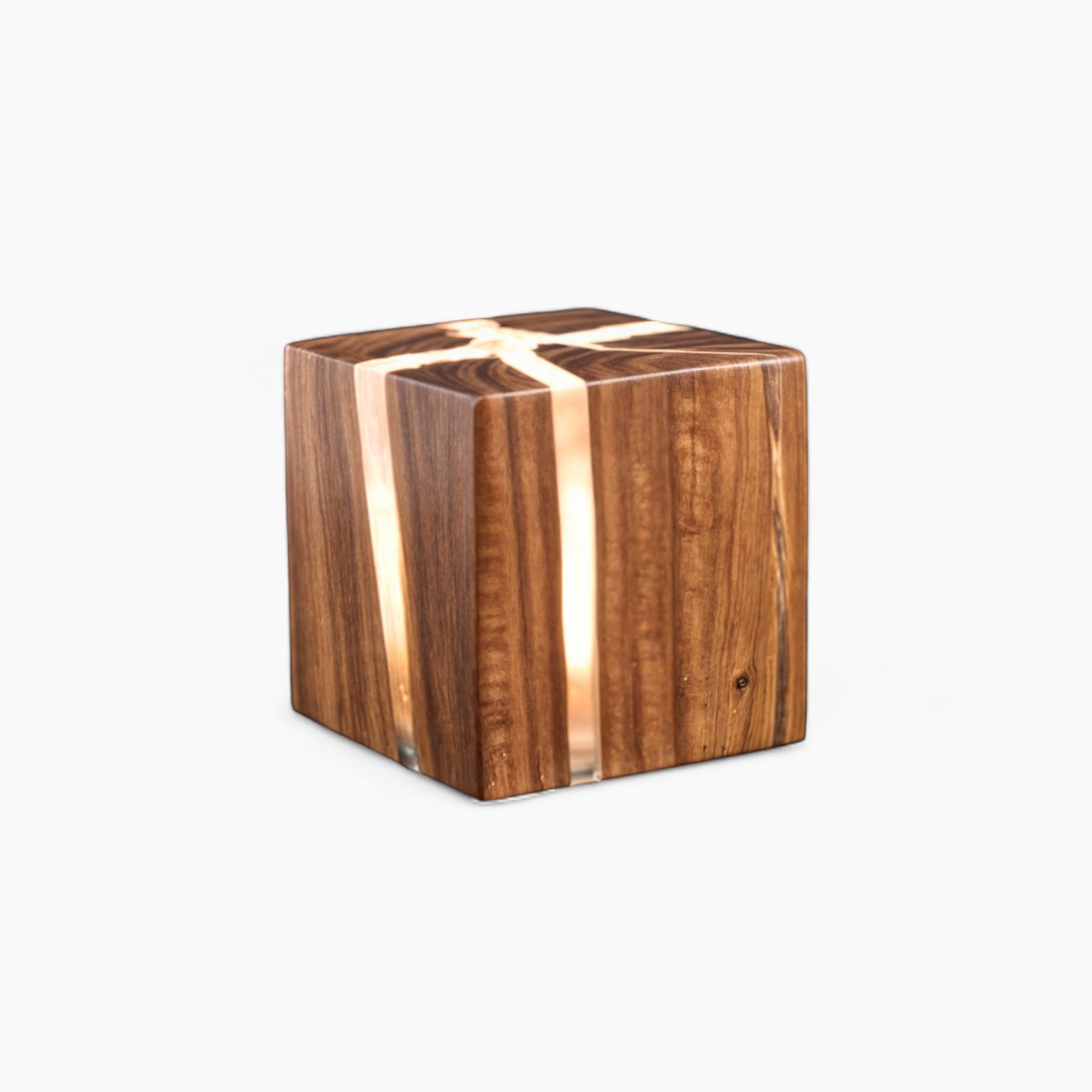 Lampe de table en bois craqué moderne | Éclairage LED élégant avec interface G4