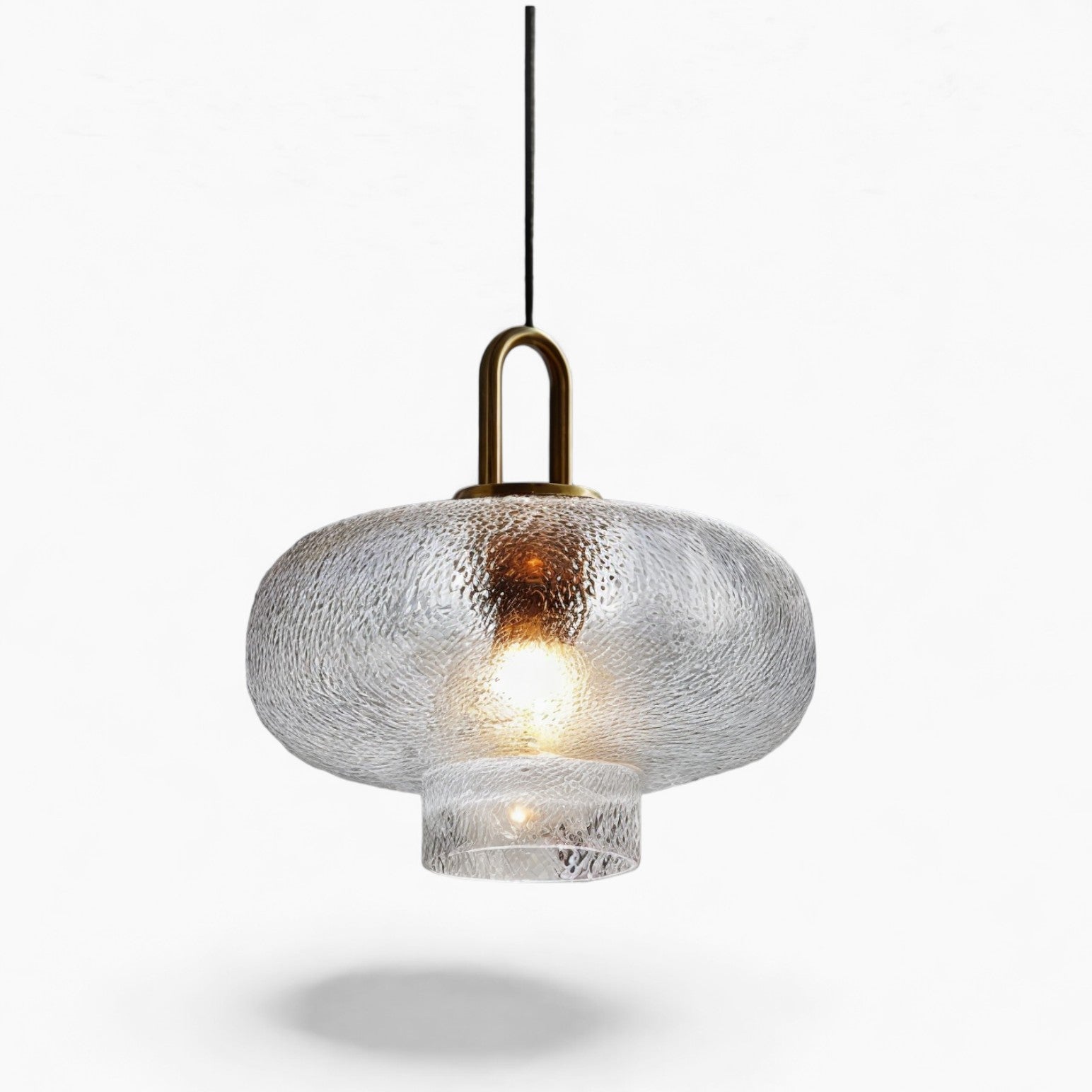 Suspension en verre et laiton moderne | Éclairage rustique élégant