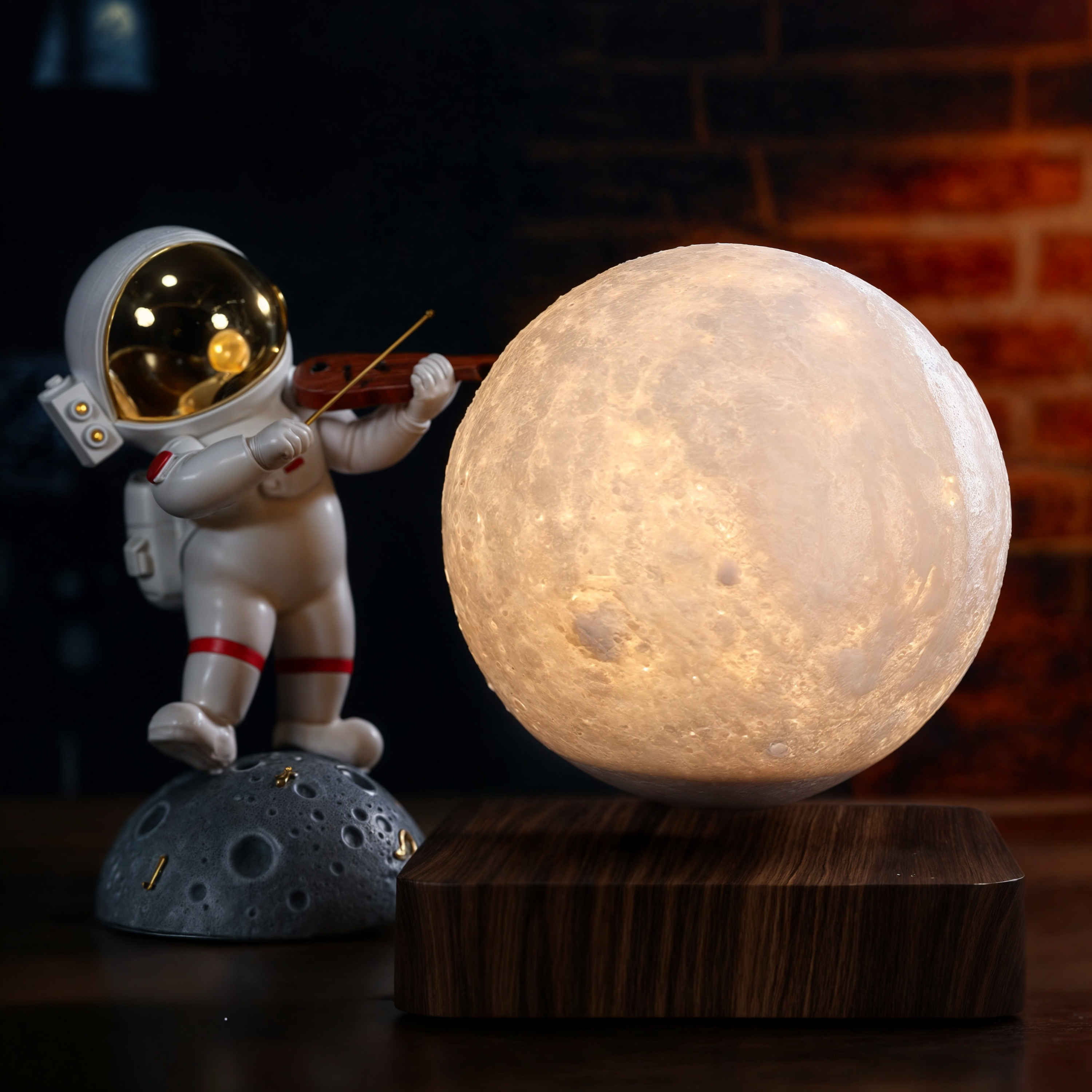 Lampe Lunaire Flottante | Lumière LED Imprimée en 3D, Commande Tactile et à Distance, Lévitation Magnétique