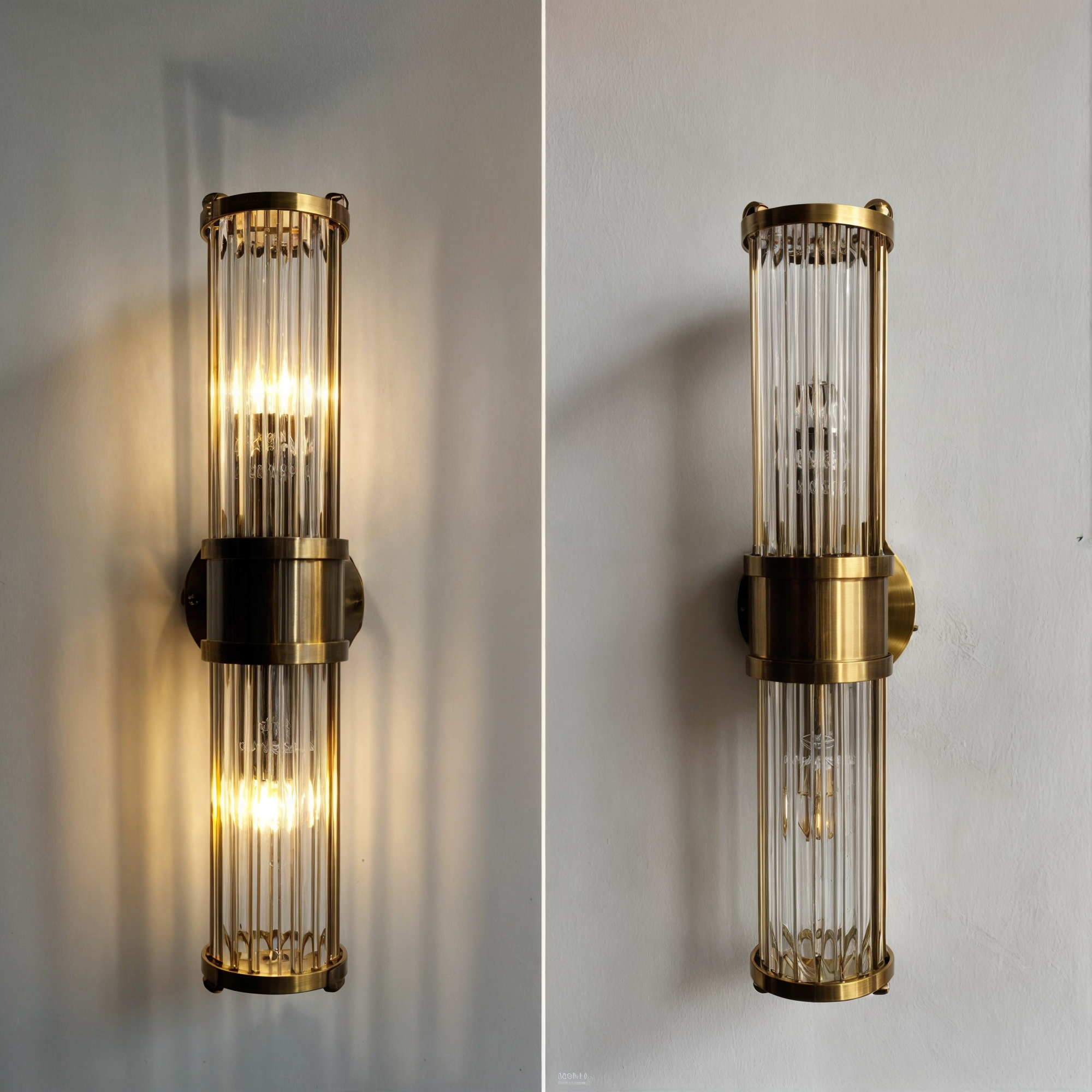 Luminaires de salle de bains en or de luxe | Appliques murales en cristal et cuivre