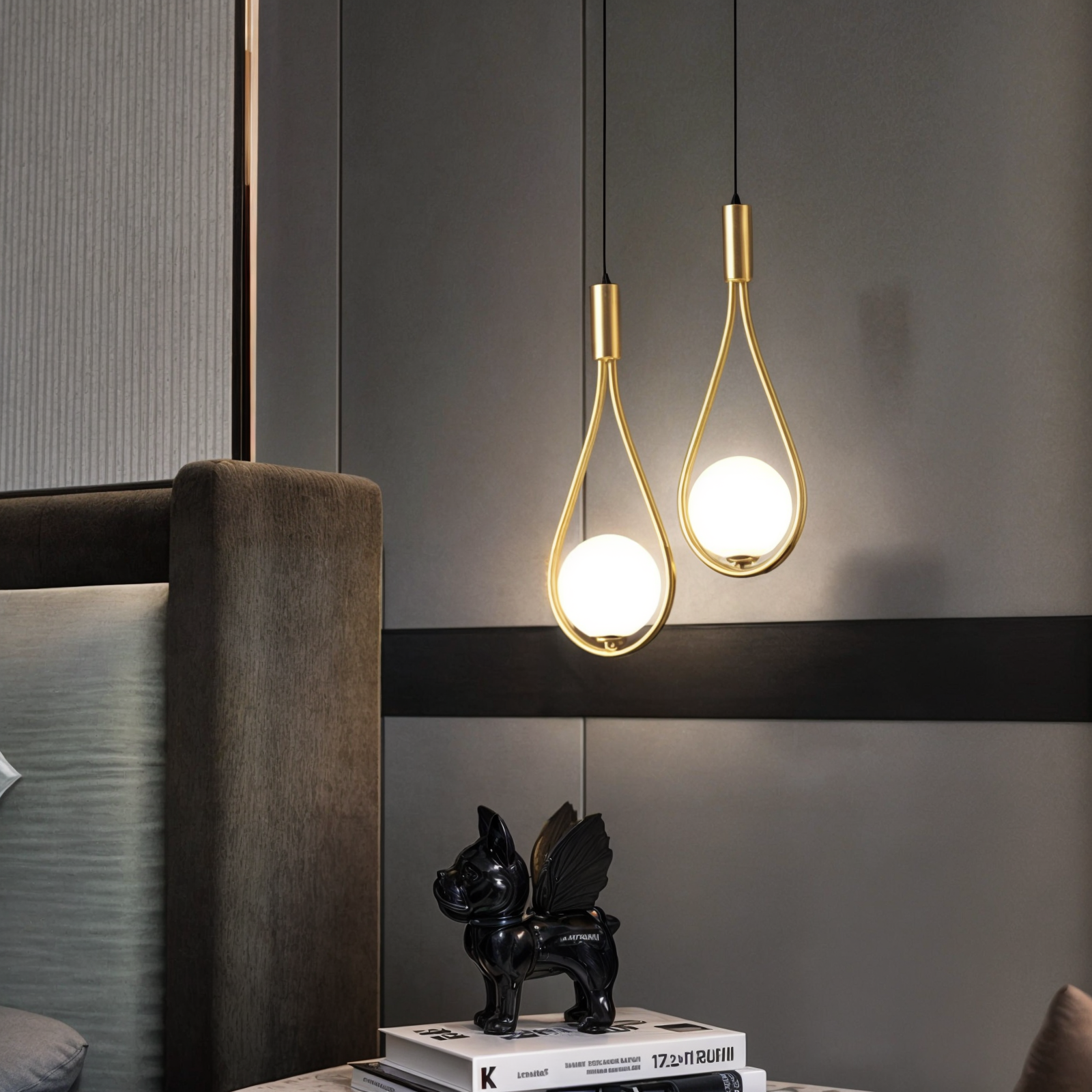 Suspension Nordique Moderne | Design en Fer et Verre Réglable