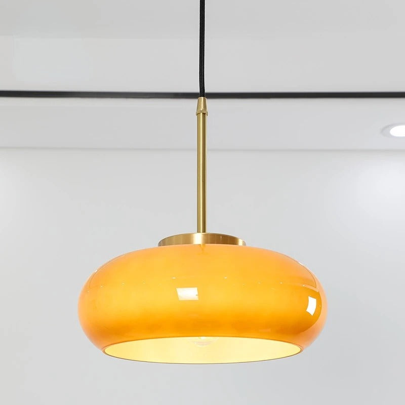 Suspension en verre et cuivre élégante | Ampoule E27 | Moderne nordique