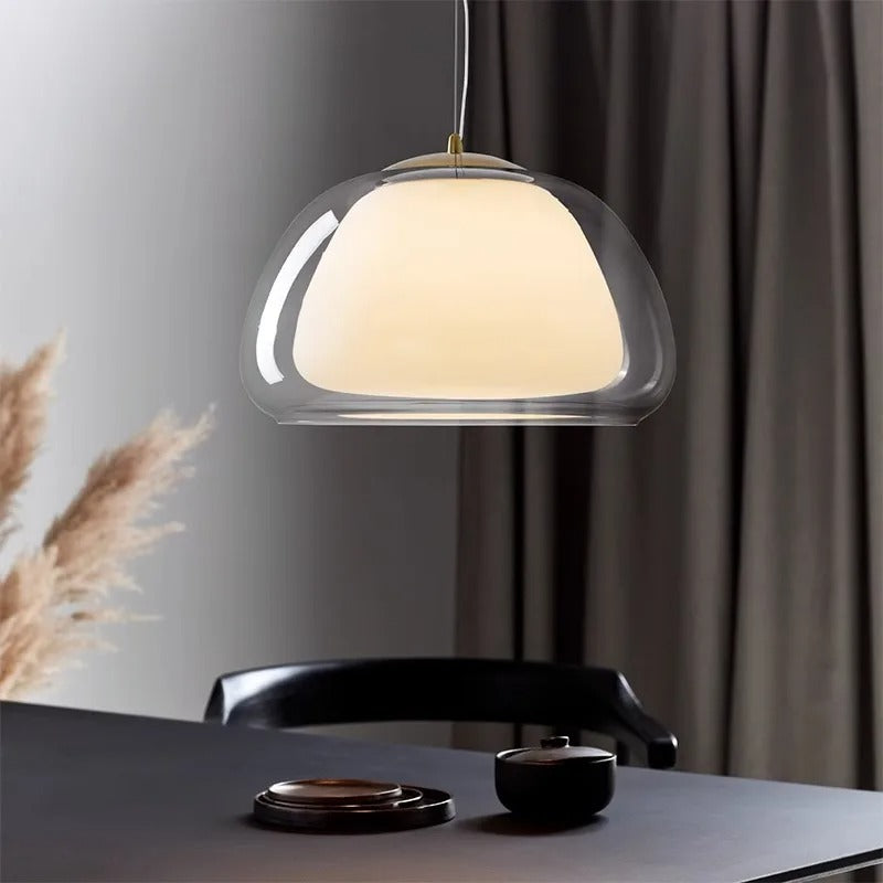 Suspensions LED modernes | Éclairage à dôme en verre réglable