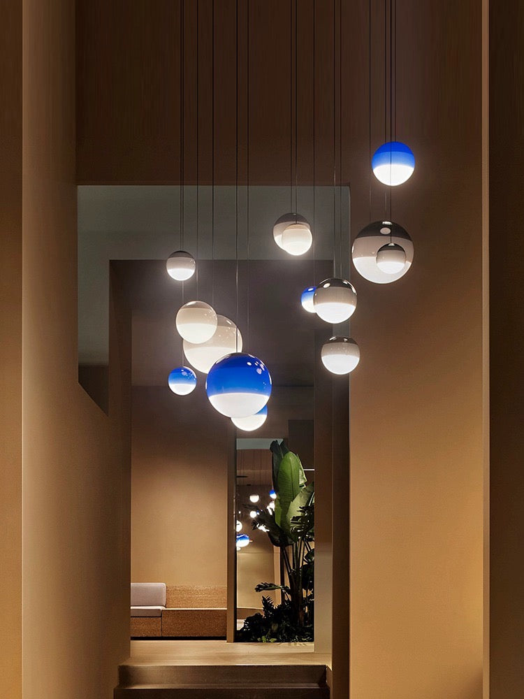 Lampe suspendue LED submersible moderne | Dimmable, finition en nickel brossé