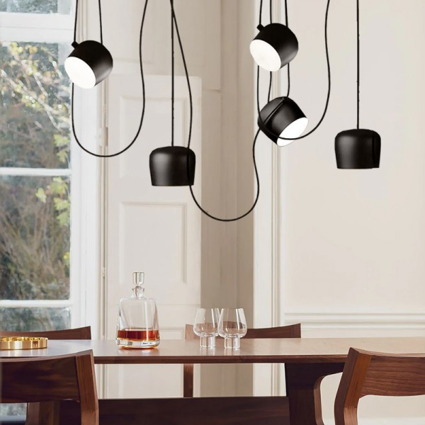 PlAFOND SEMI-ENCSTRÉ MODERNE | Noir/Blanc, Base E27, Compatible LED