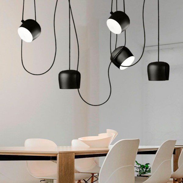 PlAFOND SEMI-ENCSTRÉ MODERNE | Noir/Blanc, Base E27, Compatible LED