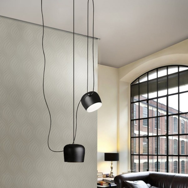 PlAFOND SEMI-ENCSTRÉ MODERNE | Noir/Blanc, Base E27, Compatible LED