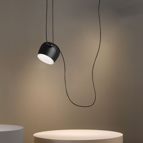 PlAFOND SEMI-ENCSTRÉ MODERNE | Noir/Blanc, Base E27, Compatible LED