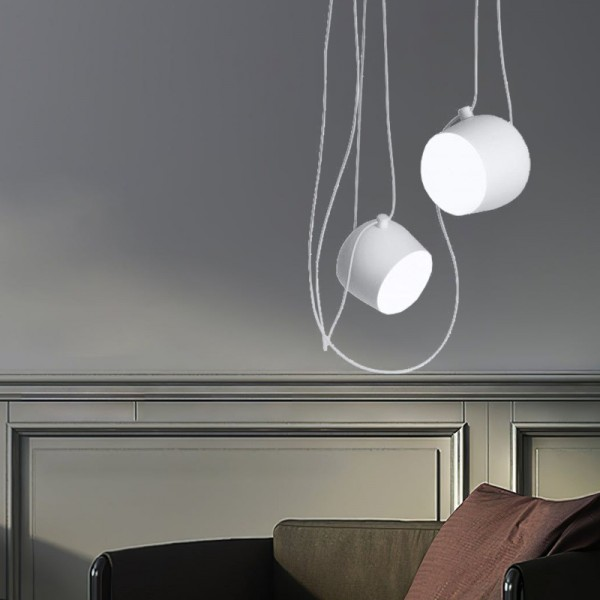 PlAFOND SEMI-ENCSTRÉ MODERNE | Noir/Blanc, Base E27, Compatible LED