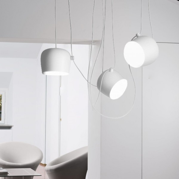PlAFOND SEMI-ENCSTRÉ MODERNE | Noir/Blanc, Base E27, Compatible LED