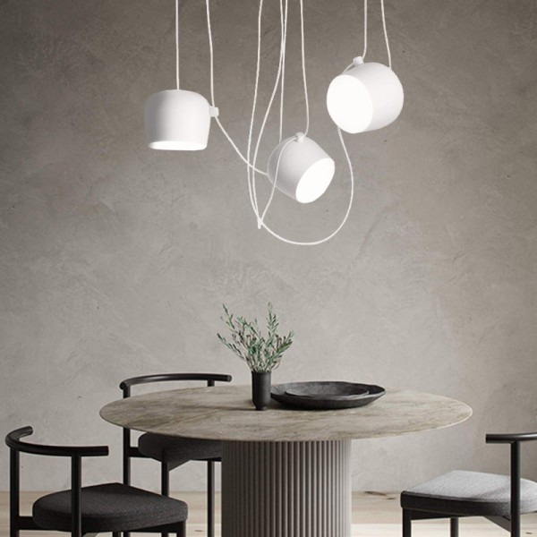 PlAFOND SEMI-ENCSTRÉ MODERNE | Noir/Blanc, Base E27, Compatible LED