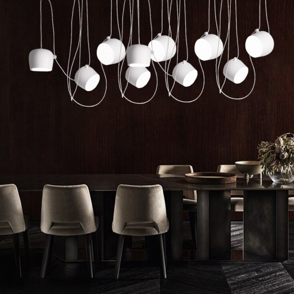 PlAFOND SEMI-ENCSTRÉ MODERNE | Noir/Blanc, Base E27, Compatible LED