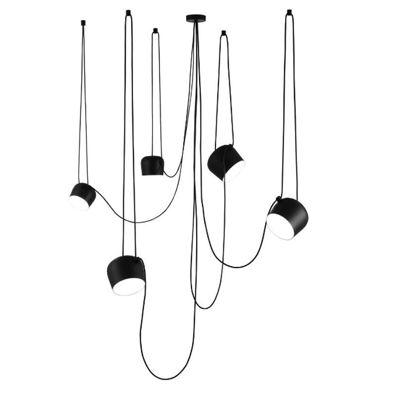 PlAFOND SEMI-ENCSTRÉ MODERNE | Noir/Blanc, Base E27, Compatible LED