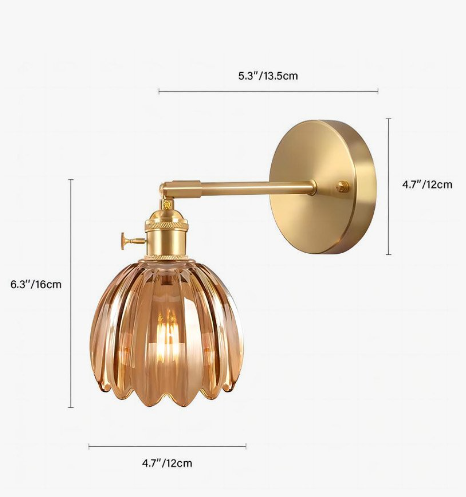 Lampe murale en verre fleur tulipe rétro