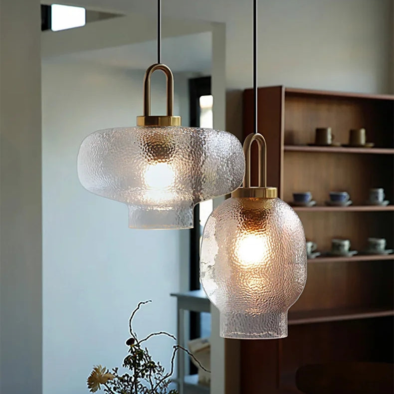 Suspension en verre et laiton moderne | Éclairage rustique élégant
