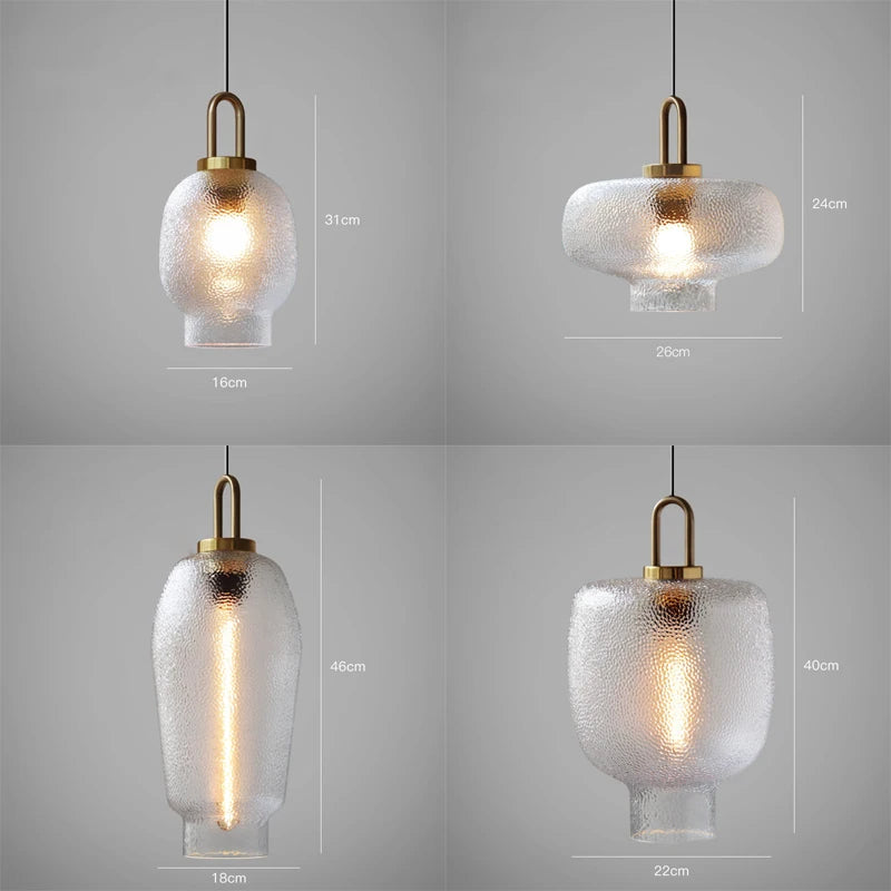 Suspension en verre et laiton moderne | Éclairage rustique élégant