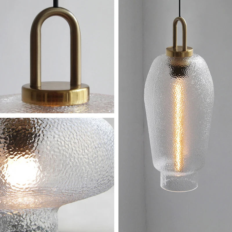 Suspension en verre et laiton moderne | Éclairage rustique élégant
