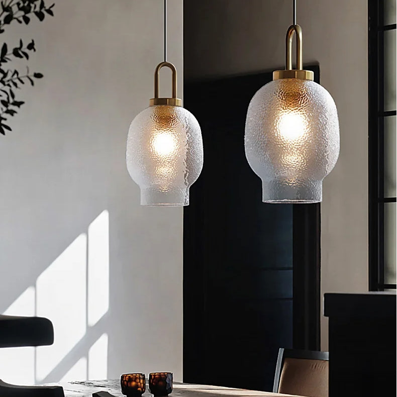 Suspension en verre et laiton moderne | Éclairage rustique élégant