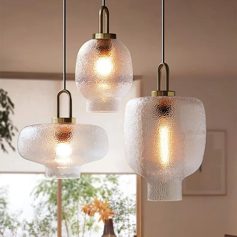 Suspension en verre et laiton moderne | Éclairage rustique élégant