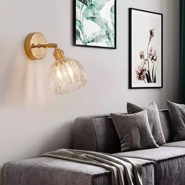 Lampe murale en verre fleur tulipe rétro