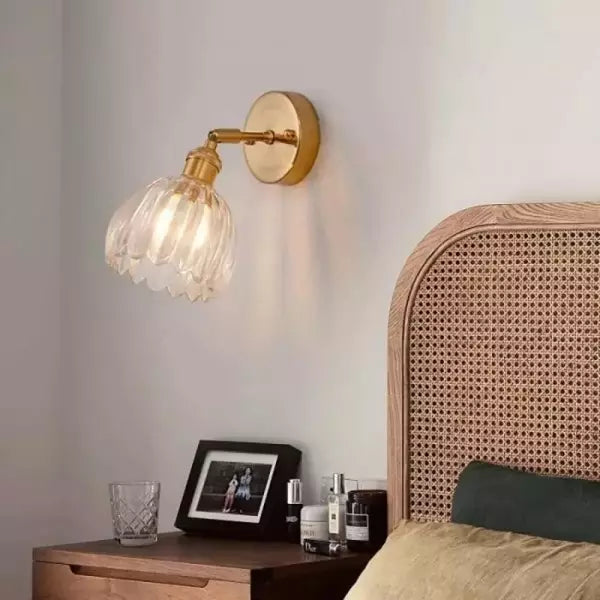 Lampe murale en verre fleur tulipe rétro