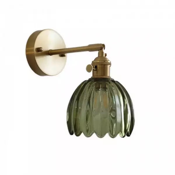 Lampe murale en verre fleur tulipe rétro