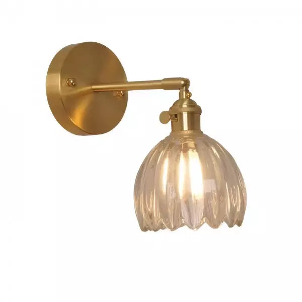 Lampe murale en verre fleur tulipe rétro