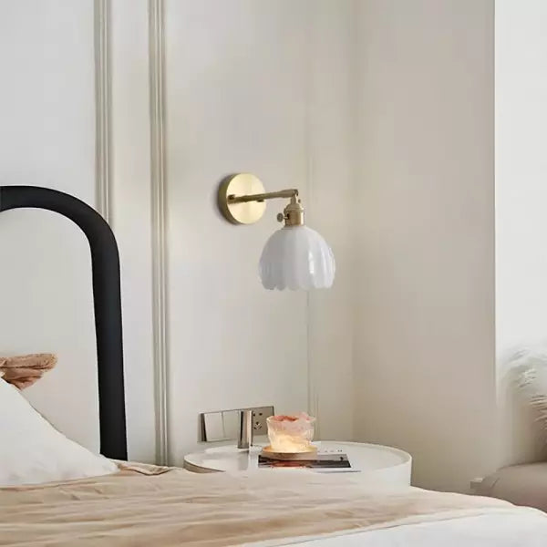 Lampe murale en verre fleur tulipe rétro