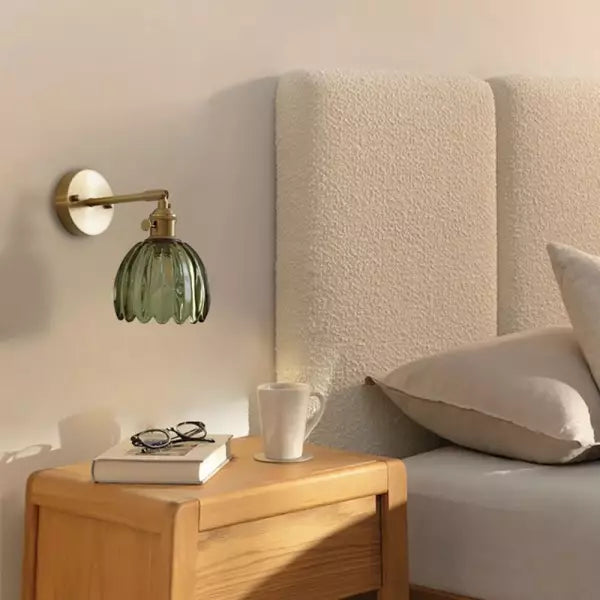 Lampe murale en verre fleur tulipe rétro