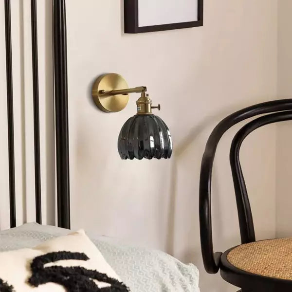 Lampe murale en verre fleur tulipe rétro
