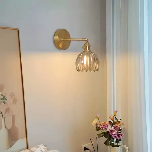 Lampe murale en verre fleur tulipe rétro