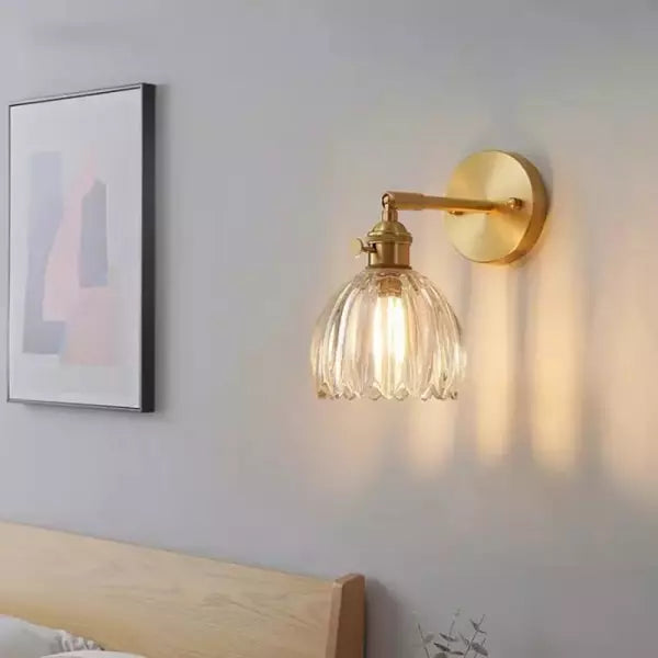 Lampe murale en verre fleur tulipe rétro