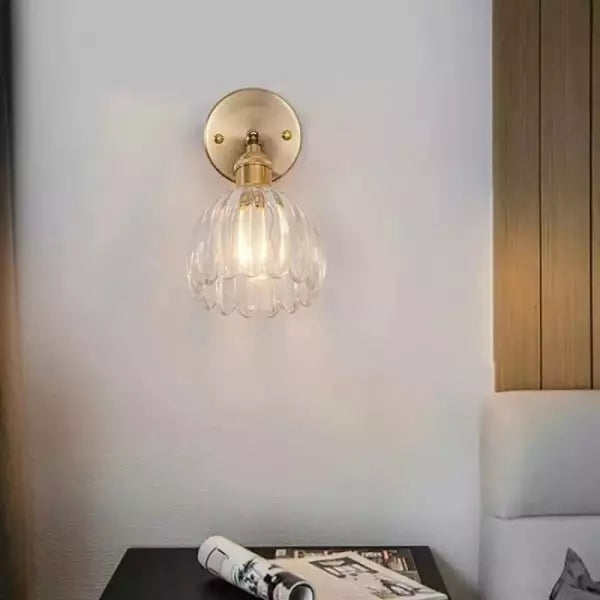 Lampe murale en verre fleur tulipe rétro