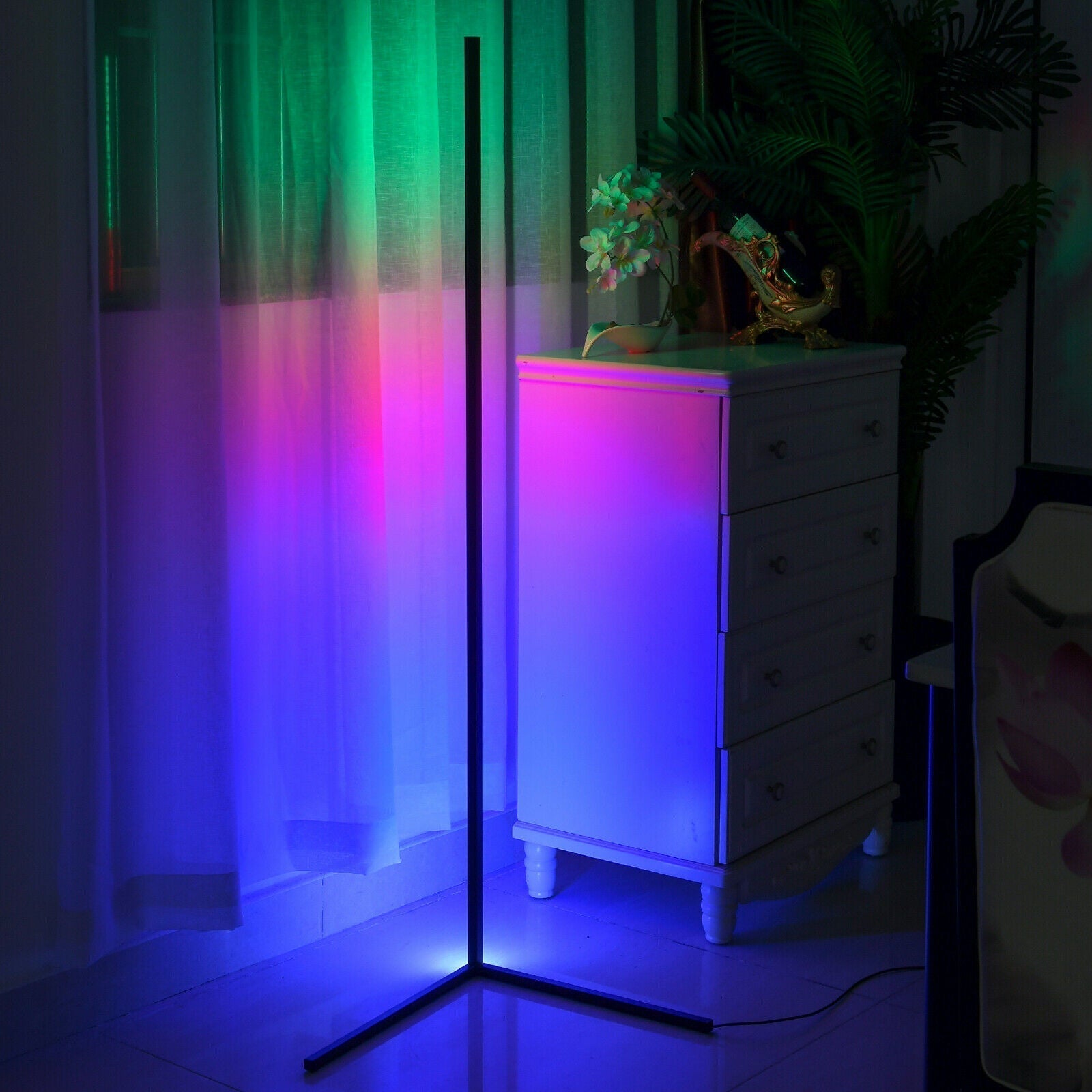 Lampes de sol RGB LED futuristes | Éclairage contrôlé par télécommande et application