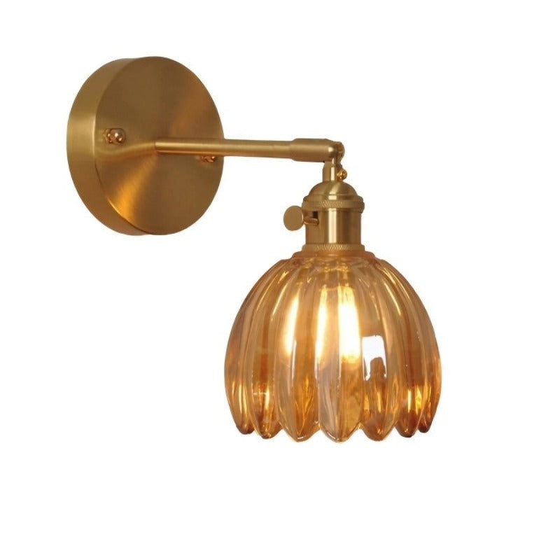 Lampe murale en verre fleur tulipe rétro