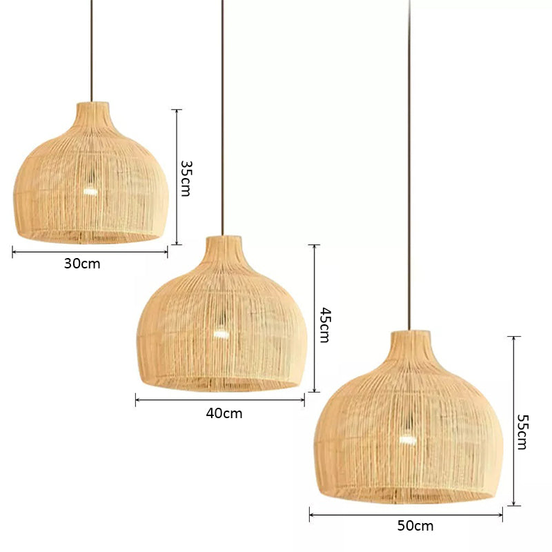 Luminaires suspendus en rotin noués à la main | Éclairage intérieur/extérieur élégant